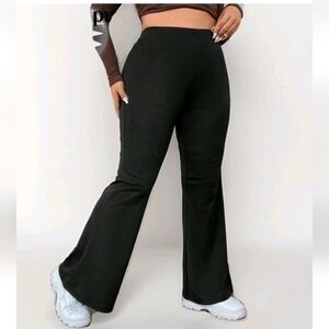 NEW Set 4 Shein Curve Black Dress Work Flare Pants Stretch Elastic Waist 0 XL